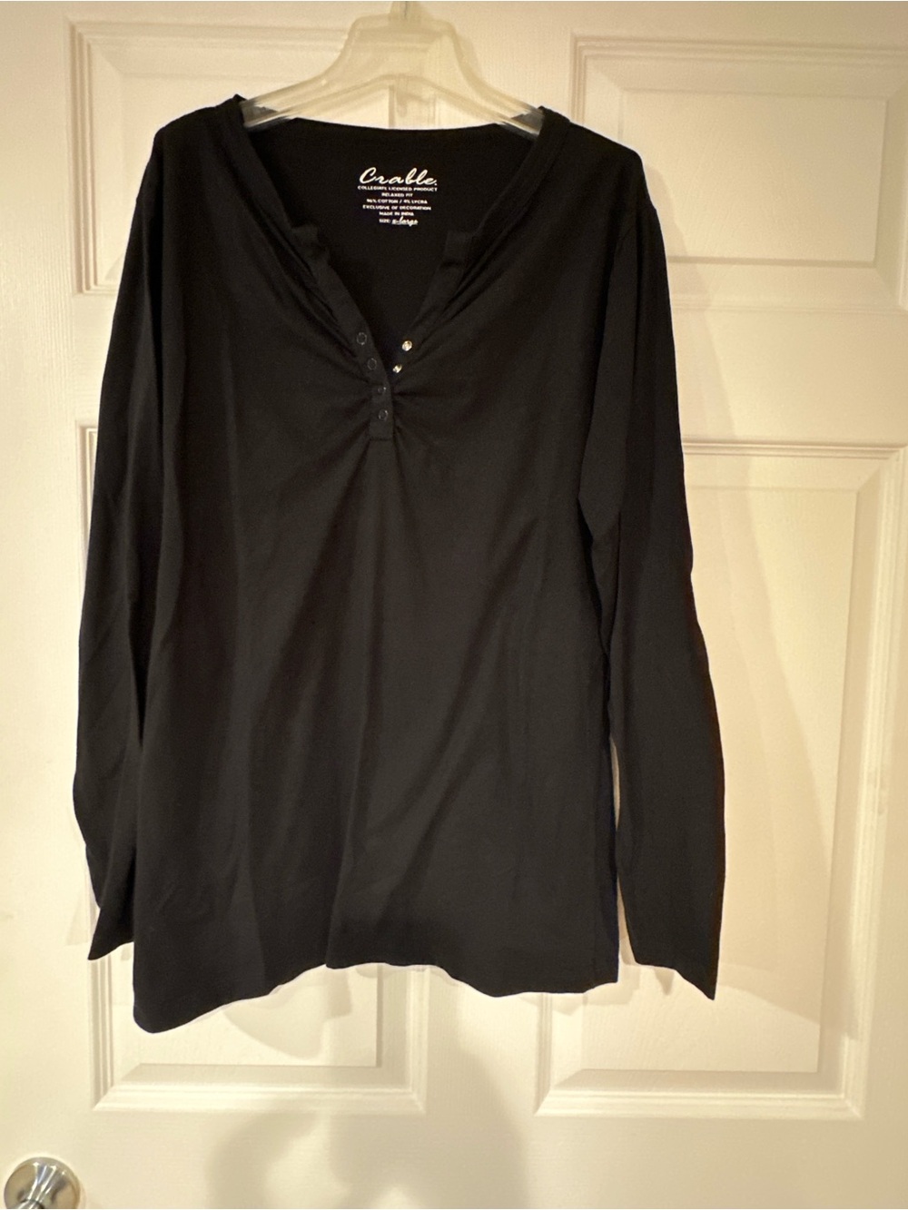 Crable Black Long-Sleeve Henley Top